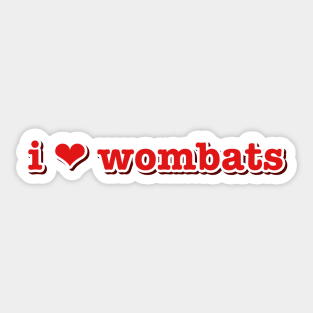 I Love Wombats Heart Sticker